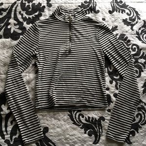 Striped Half Zip Up Top